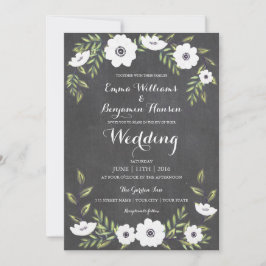 Anémonas pintadas de Chalkboard - invitación a la 