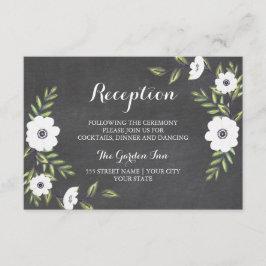 Anémonas pintadas de Chalkboard - Tarjeta de recep