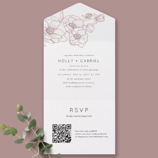 Anemone Bouquet Boda Todo En Una Invitación (Subido por el creador)