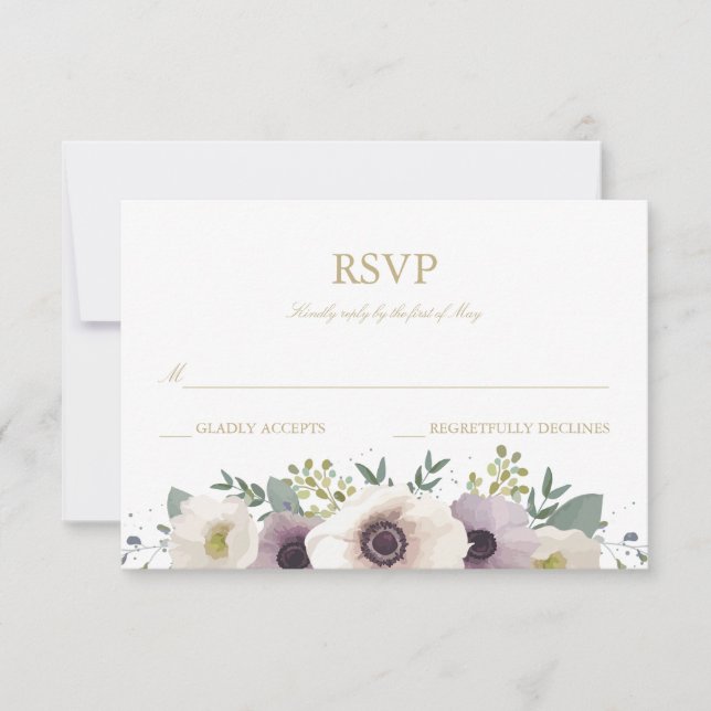 Anemone Bouquet RSVP Card (Anverso)