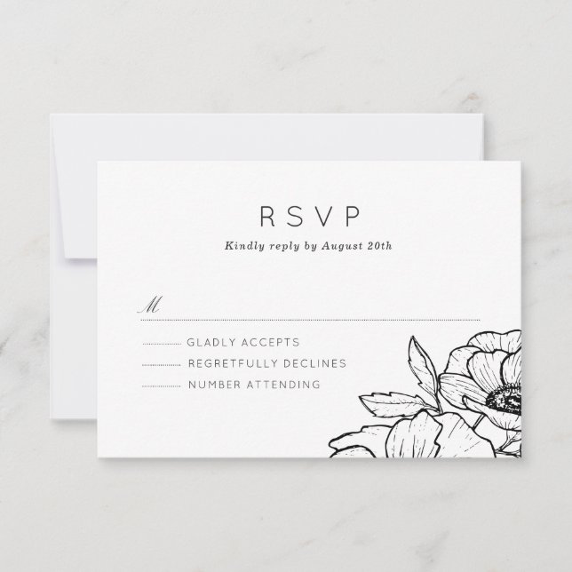 Anemone Bouquet Wedding RSVP (Anverso)