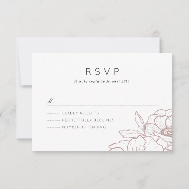 Anemone Bouquet Wedding RSVP (Anverso)