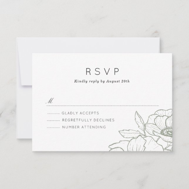 Anemone Bouquet Wedding RSVP (Anverso)