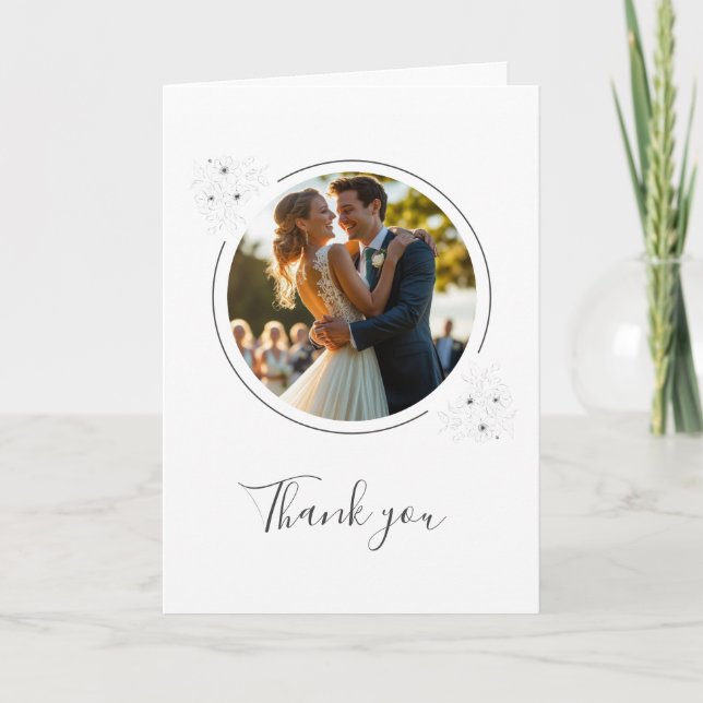 Anemone en la foto blanca plegado tarjeta de agrad (Anverso)