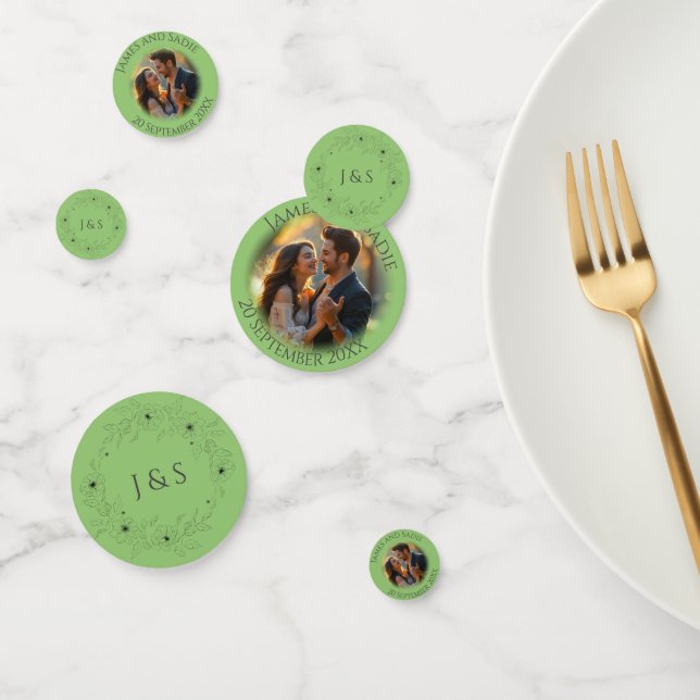 Anemone en Pistachio Foto Boda Confetti (Grupo)