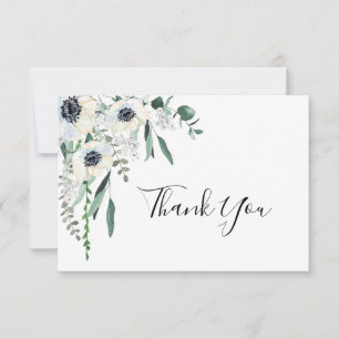Anemone Floral Boda tarjeta de agradecimiento