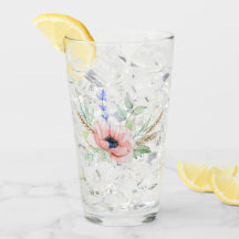 Anemone, Lavender y Tumbler de vidrio para buquet