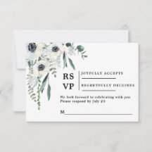 Anemone RSVP boda insertar tarjeta