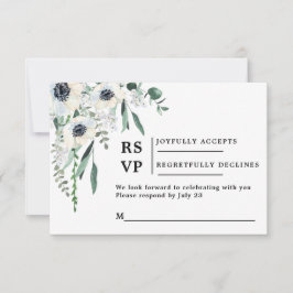 Anemone RSVP boda insertar tarjeta
