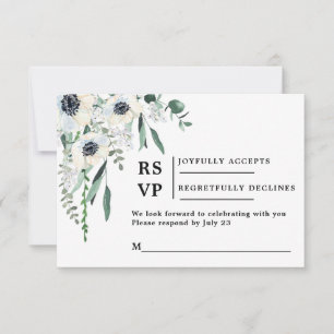 Anemone RSVP boda insertar tarjeta