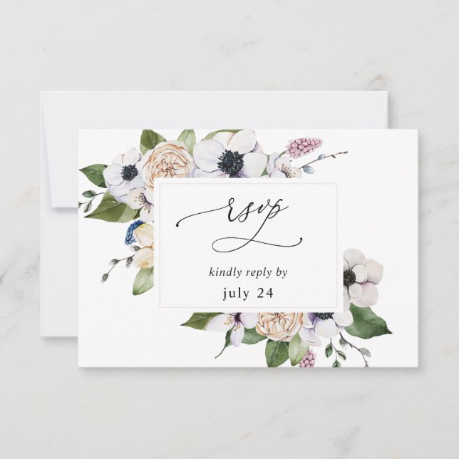 Anemone White Floral w Meal RSVP 2 (Anverso)