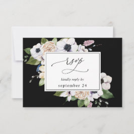 Anemone White Floral w Meal RSVP 2 - Negro