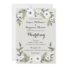 Anemones pintados - invitación a la boda floral