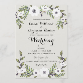 Anemones pintados - invitación a la boda floral