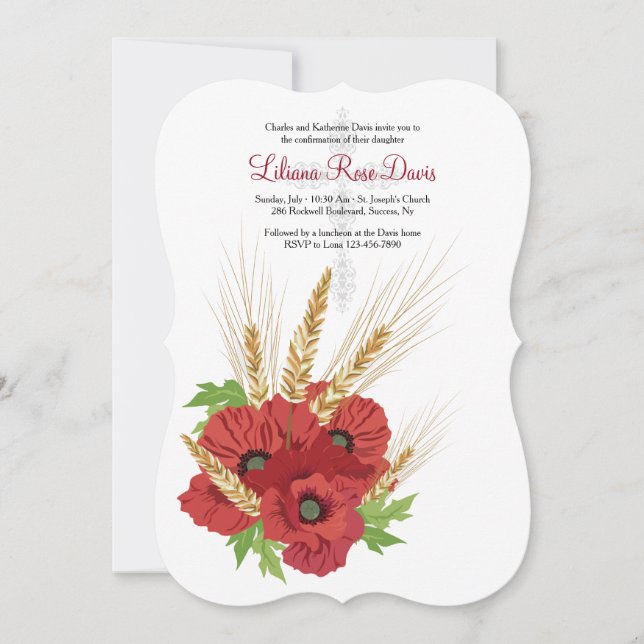 Anemones rojos y la invitación al trigo (Anverso)