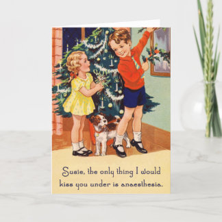Anestesia - tarjeta navideña vintage divertida