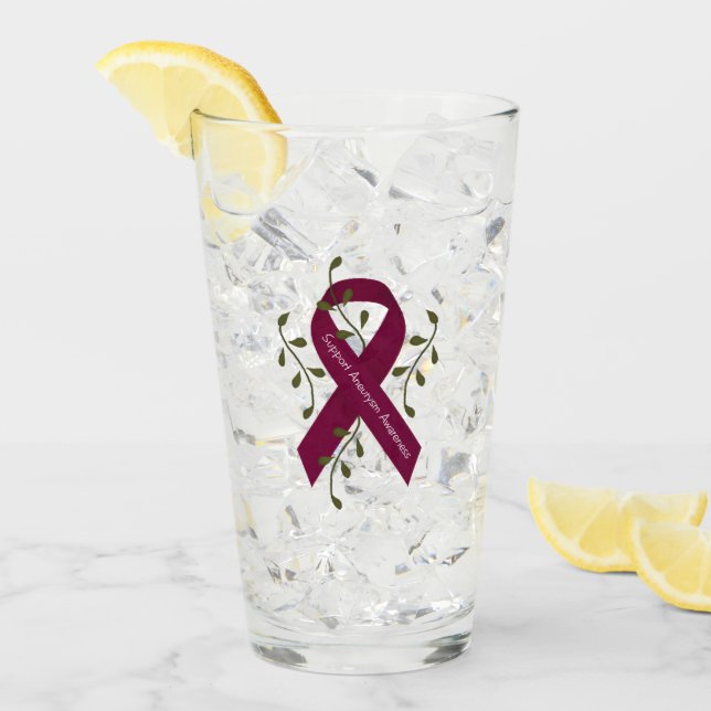 Aneurysm Awareness Ribbon Pint Glass (Anverso (hielo))