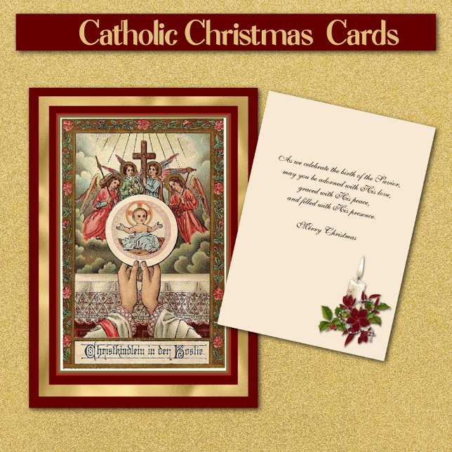Anfitriones de Jesús Navidades de Alemania Católic (German Catholic Christmas Cards - Easy to personalize)