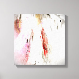 Ángel abstracto en la impresión de lienzo blanco