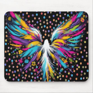 Ángel abstracto en una alfombrilla de ratón gruesa