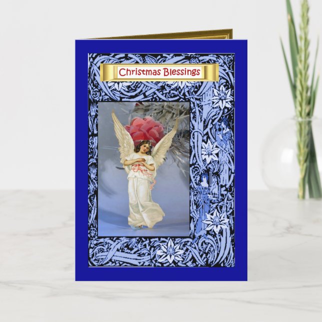 Ángel al lado de un árbol de Navidad (Anverso)