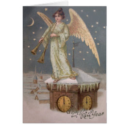 Angel Cherub Horn Clock Tower Moon Stars