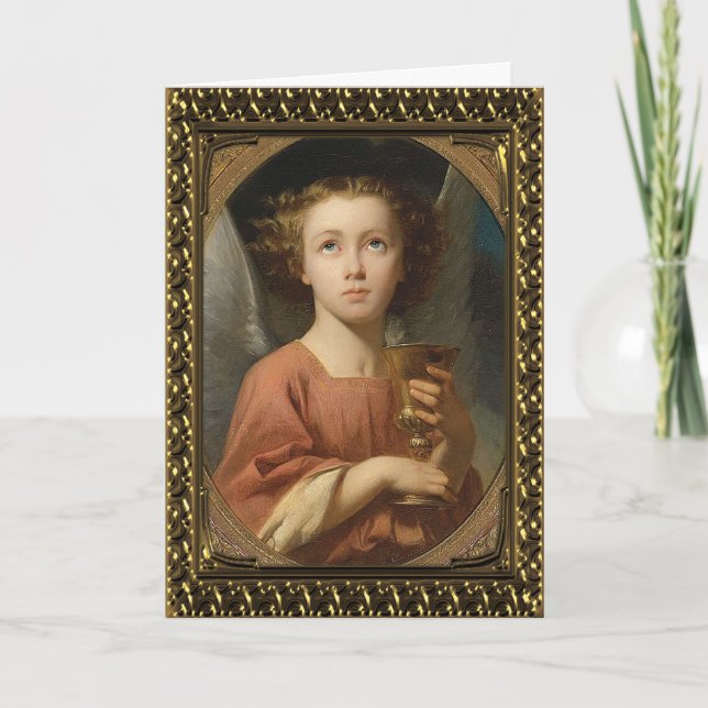 Ángel con Chaliza - Tarjeta Bella Artes de Vintage (Anverso)