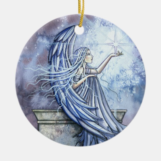 Ángel con el adorno navideño de Star (Frente)