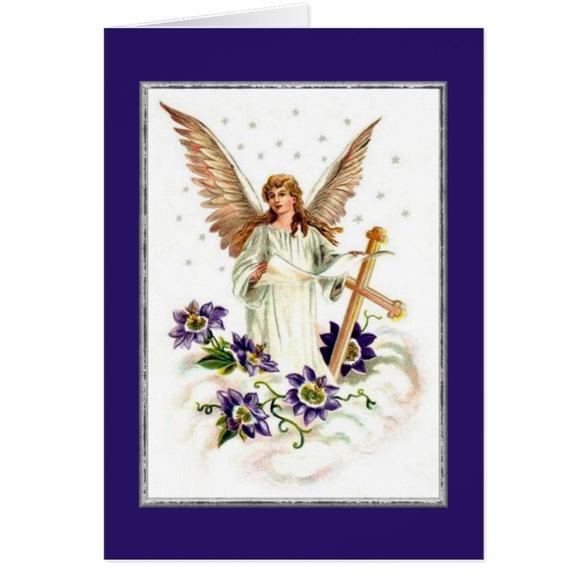 Ángel Con Flores Cruzadas Y Clematis (Frente)