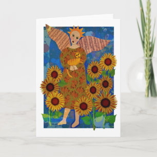 Ángel con gato y girasoles de Tabby