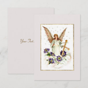 Ángel Con Invitación De Flores Cruzadas Y Clematis