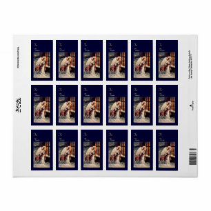 Ángel con Navidades de venados Pegatinas de etique