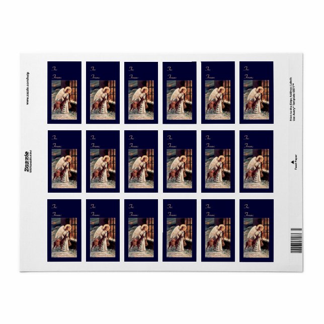 Ángel con Navidades de venados Pegatinas de etique (Hoja Entera)