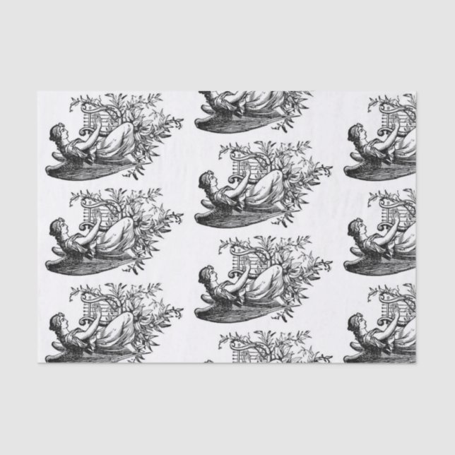 Ángel Con Papel De Tejido De Arpa Y Flora (Anverso)