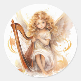 Ángel con pegatinas Harp Christmas