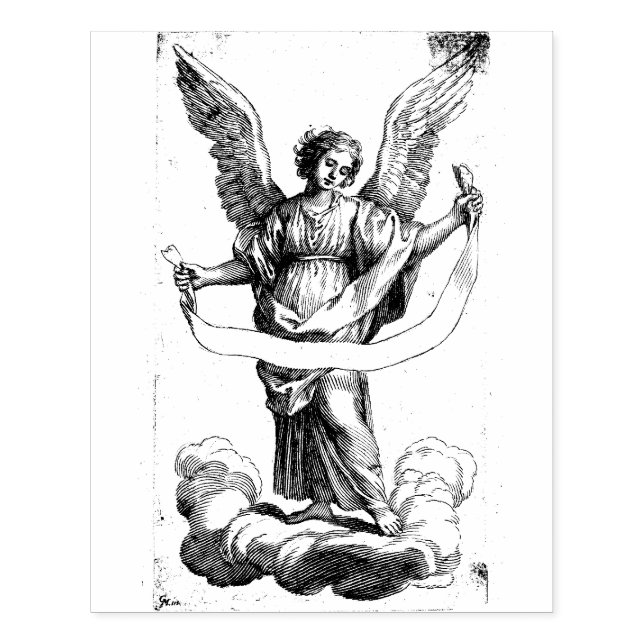 Ángel con sello de goma de Banderole (Impresión)