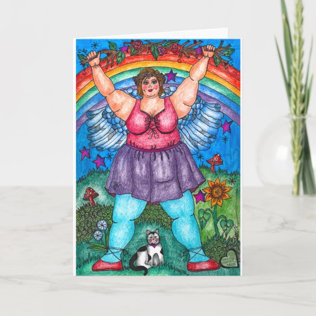 Ángel con tarjeta de sucursal (Anverso)