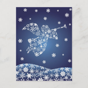 Ángel con tarjeta postal de trompeta