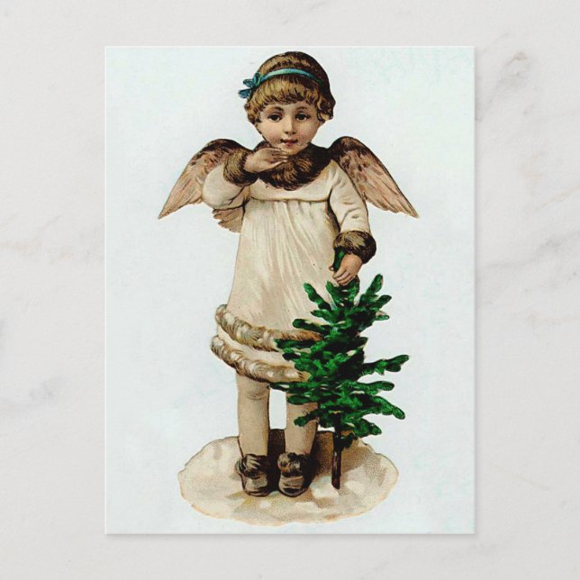 Ángel con un árbol de Navidad (Anverso)