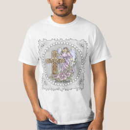 Ángel cristiano mis Rosas cruzan la camiseta