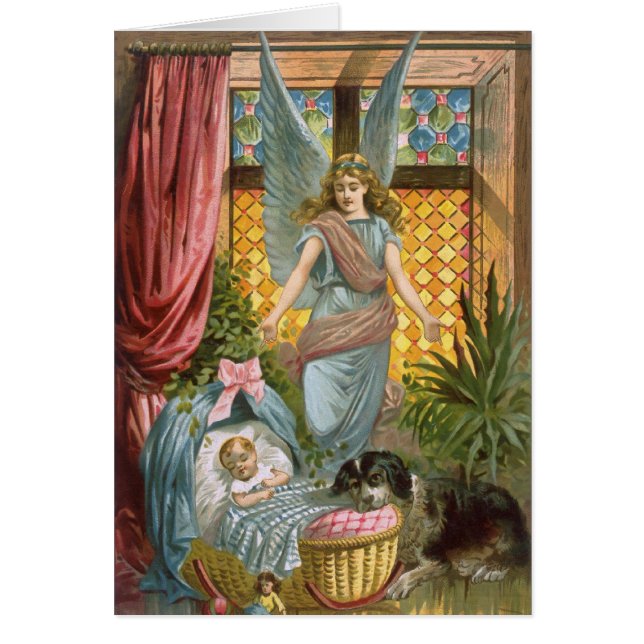 Ángel de guarda del vintage con el bebé (Frente)