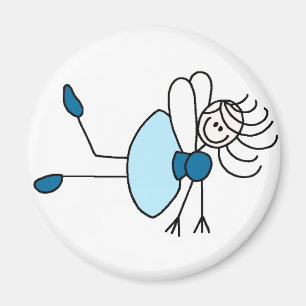 Ángel de hadas en imán azul