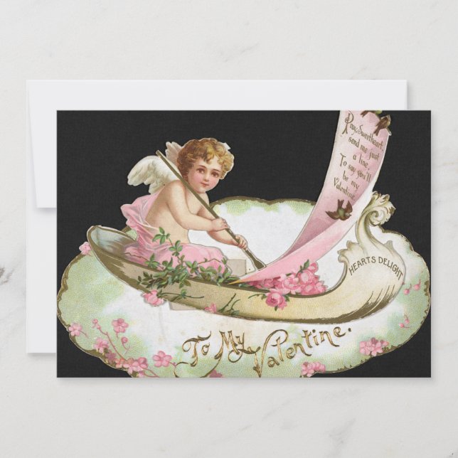 Ángel de invitación a tarjeta El día de San Valent (Anverso)