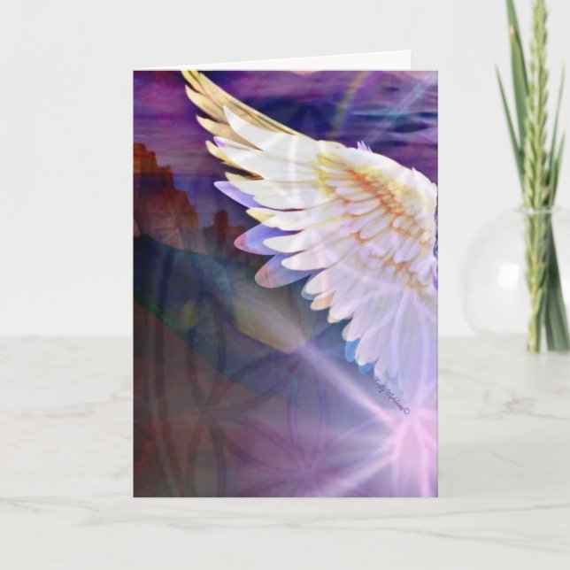 Ángel de la Guarda Ala Morada – Tarjeta de Felicit (Anverso)