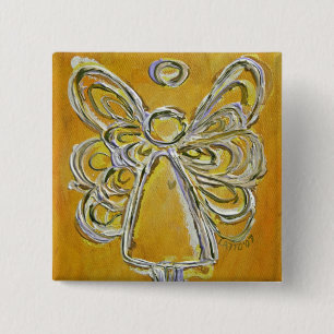 Ángel de la Guarda Amarillo Botón de Pin Personali