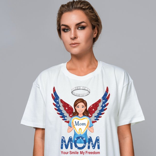 Ángel de la madre dental patriótica - Camiseta den (Subido por el creador)
