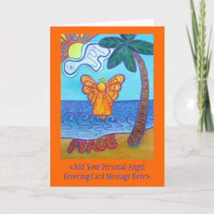 Ángel de la Playa de Alegría y Paz Tarjetas de Cum