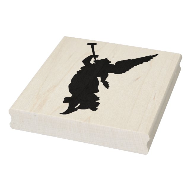 Ángel de la silueta con sello de arte de trompeta (Sello)