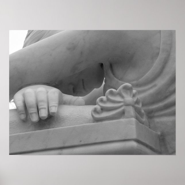 "Ángel de luto" Impresión en blanco y negro (Frente)