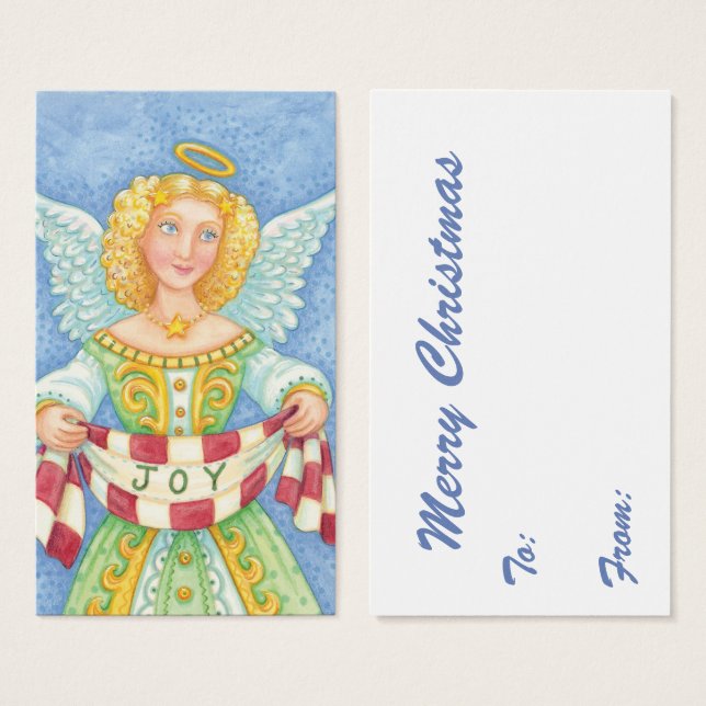 Ángel de Navidad de dibujos animados lindos con ha (Anverso y reverso)